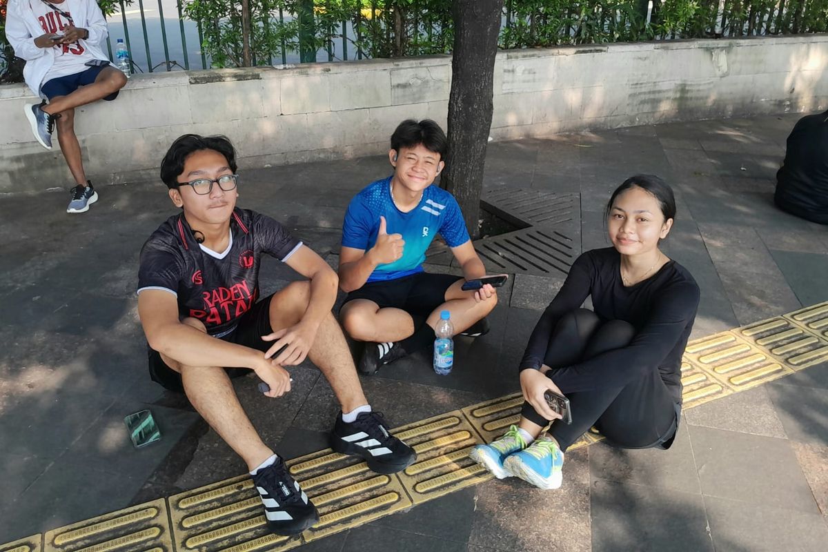 Joki Strava di Car Free Day (CFD), kawasan Bundaran Hotel Indonesia (HI) pada Minggu (13/7/2025).