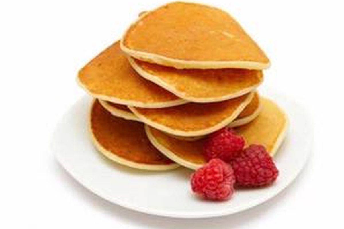 Pancake dalam tampilan standar, bahan bakunya sederhana saja.