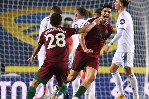 Leeds United Vs Wolverhampton, Gol Raul Jimenez Bawa Wolves Menang