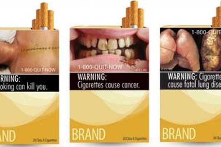 Ilustrasi peringatan bergambar dalam kemasan rokok


