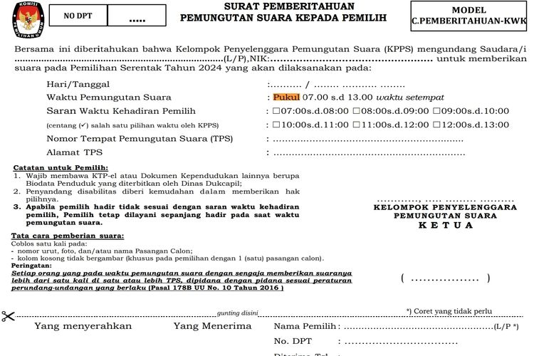 Belum Mendapat Undangan Pilkada 2024, Apa Bisa Mencoblos di TPS?