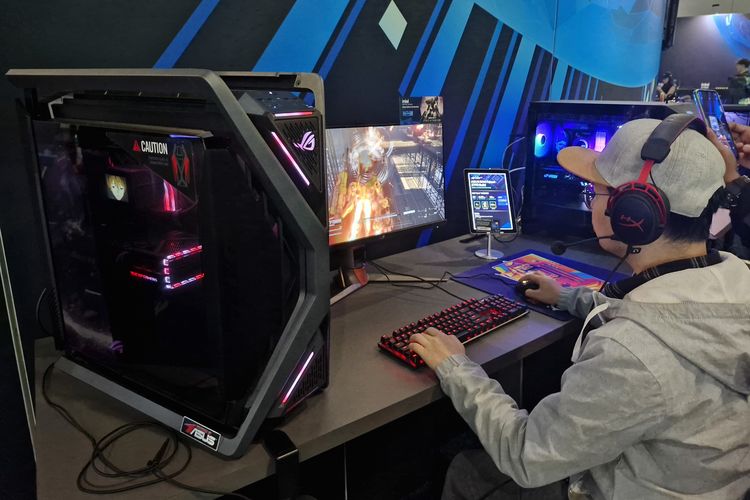 PC gaming Asus ROG Asus ROG Falcon Z790 Build dengan prosesor Intel Core i9-14900K di SXSW Sydney 2023.