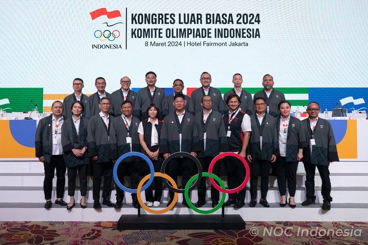 Rapat Anggota sekaligus Kongres Luar Biasa Komite Olimpiade (NOC) Indonesia yang digelar di Hotel Fairmont, Jakarta, Jumat (8/3/2024).