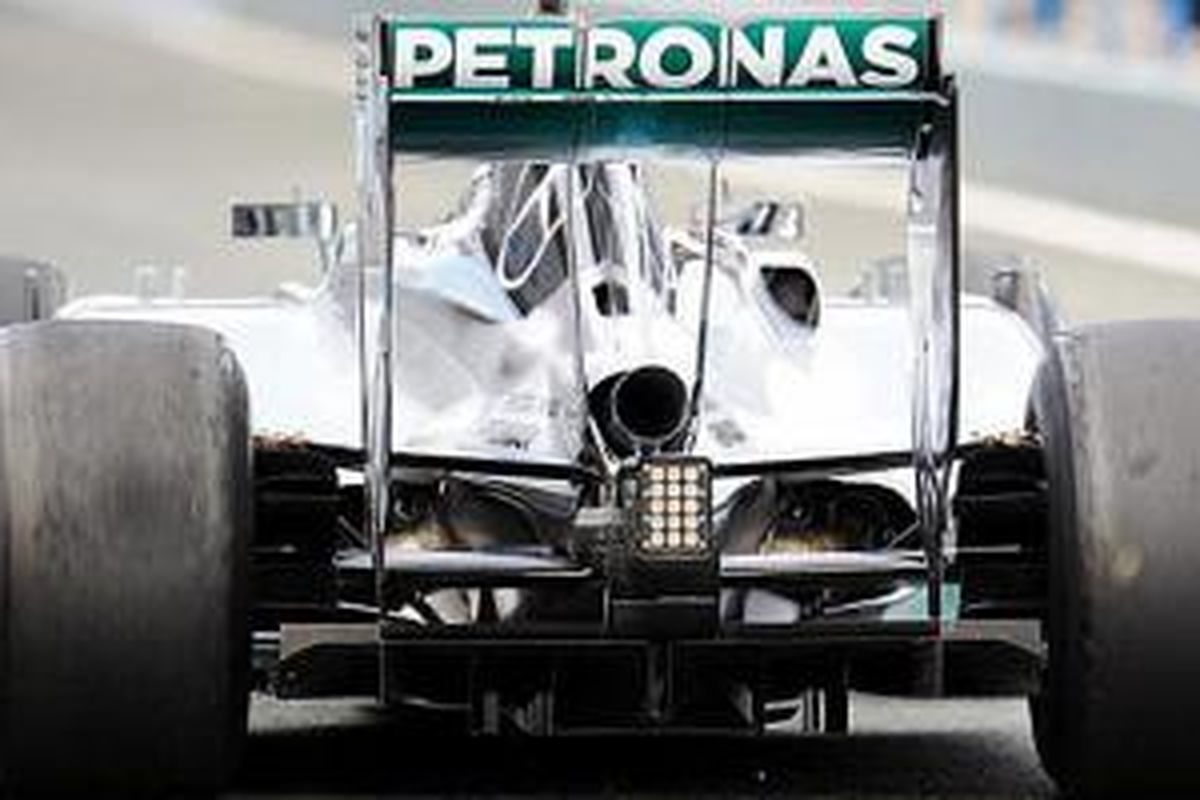 Diffuser milik Tim Mercedes F1 menjadi salah satu kunci kesuksesan di 3 balap terakhir musim 2014