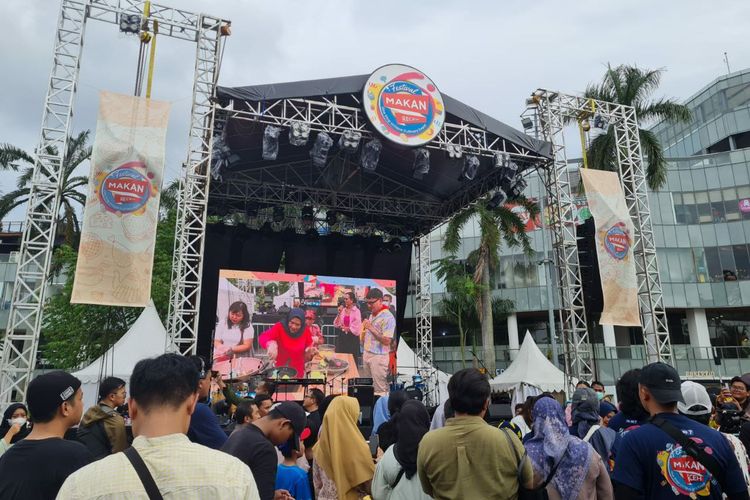 Festival Makan Receh  di Senayan Park, Jakarta, Sabtu (2/3/2024).