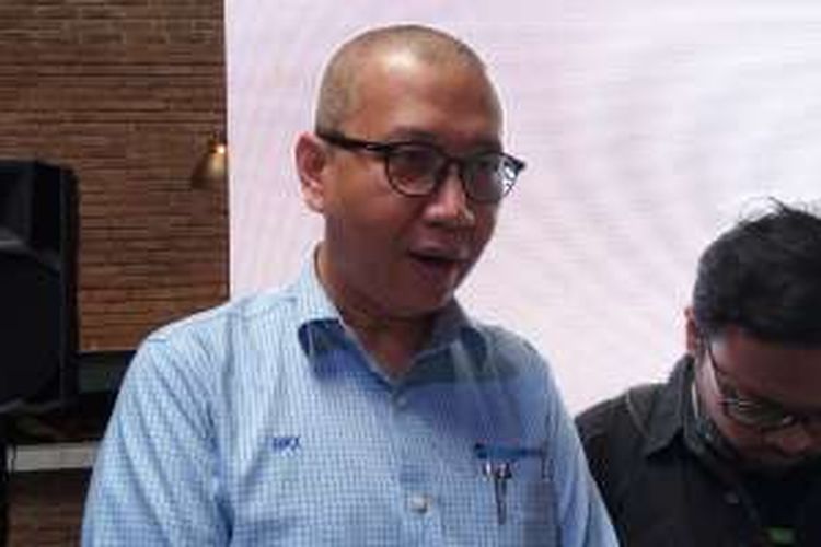 Direktur Utama Trans Jakarta, Budi Kaliwono usai acara peluncuran fitur 