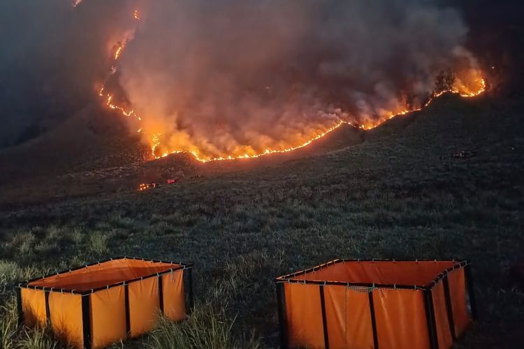 Kabut dan Angin Kencang Sulitkan Pemadaman Kebakaran di Gunung Bromo