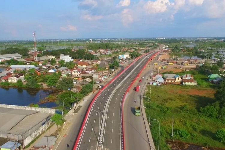 Flyover Keramasan dan Simpang Bandara-Tanjung Api-api di Kota Palembang yang diresmikan pada Selasa (5/6/2018).