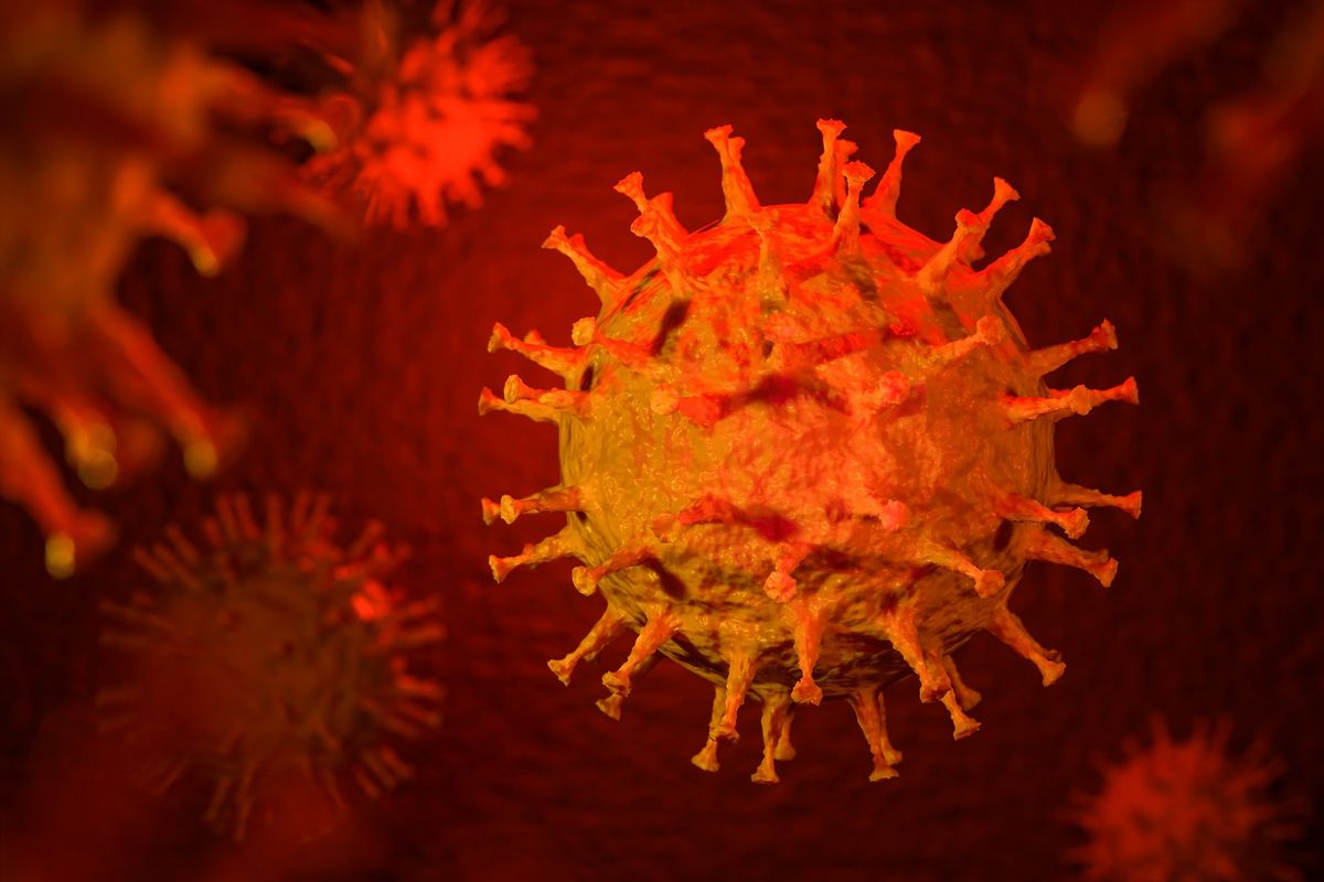 Ilustrasi 3D virus corona penyebab Covid-19