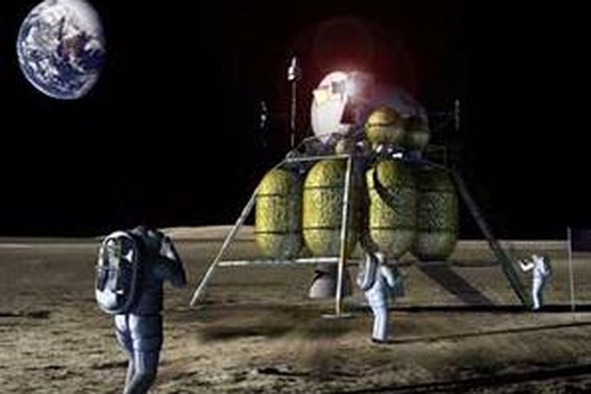 Konsep wahana yang akan mendarat di Bulan.