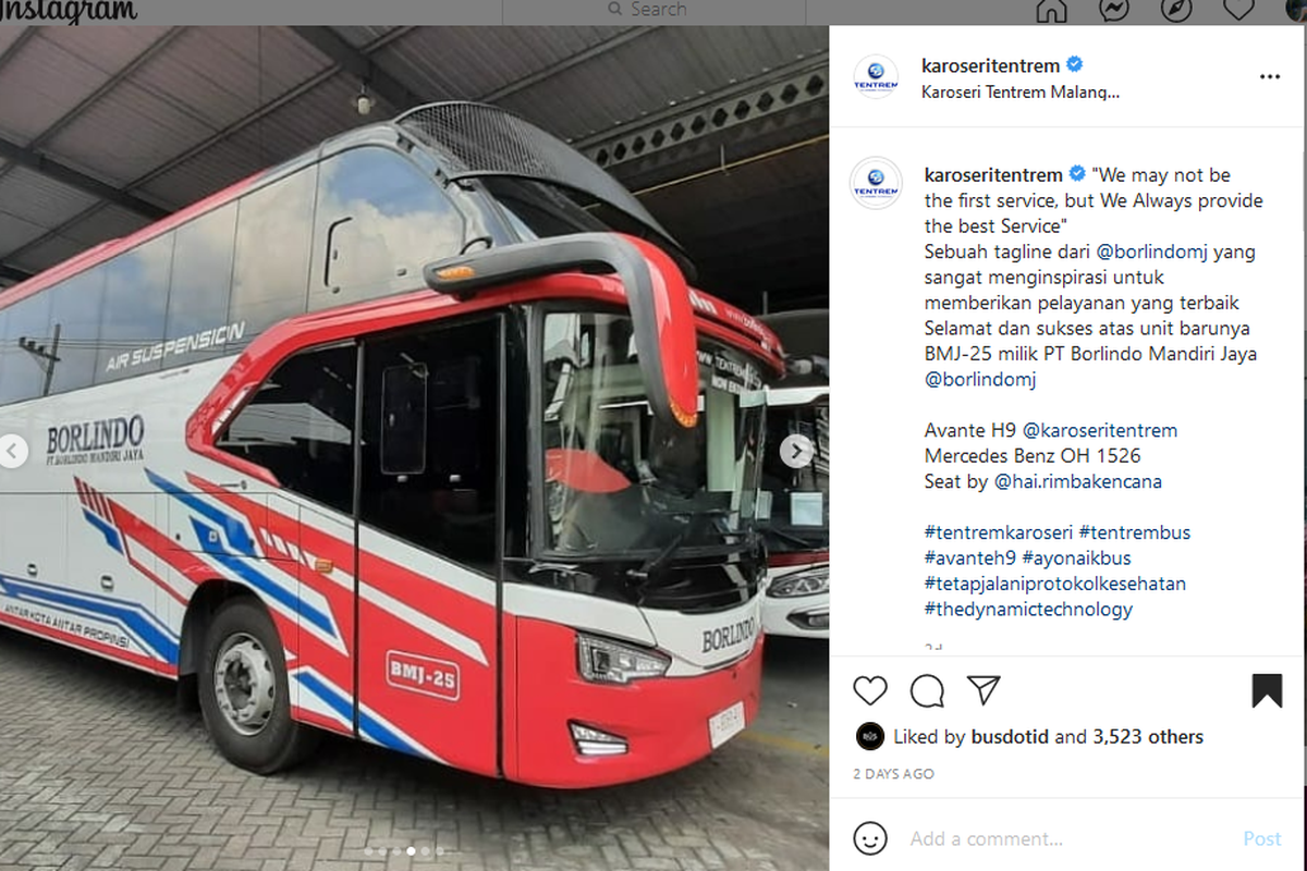 Bus AKAP baru PO Borlindo