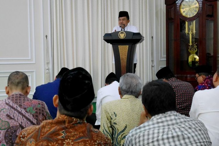 Wakil Presiden RI Jusuf Kalla di Istana Wapres RI, Jakarta, Kamis (31/5/2018).