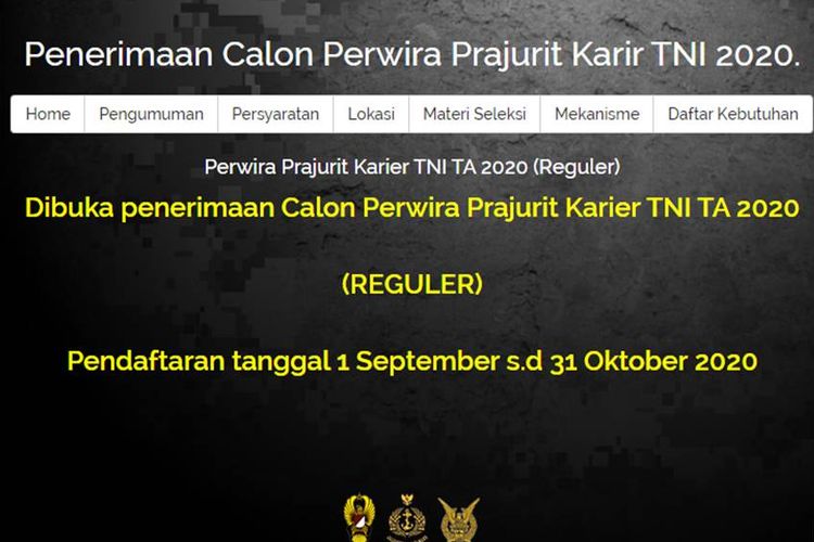 Dibuka Penerimaan Calon Perwira Prajurit Karier Tni Tahun 2020 Untuk Lulusan D3 S1 Tertarik Halaman All Kompas Com