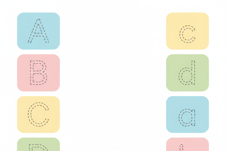 Worksheet TK Memasangkan Huruf Besar dan Kecil