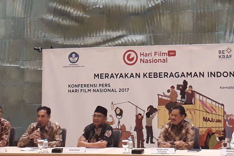 Jumpa pers Hari Film Nasional 2017 diadakan di Plaza Insan Berprestasi, Kompleks Kemendikbud, Jakarta, pada Senin (6/3/2017).