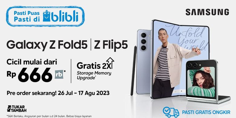Cara Pre Order Galaxy Z Fold5 dengan Bonus Jutaan Rupiah di Blibli
