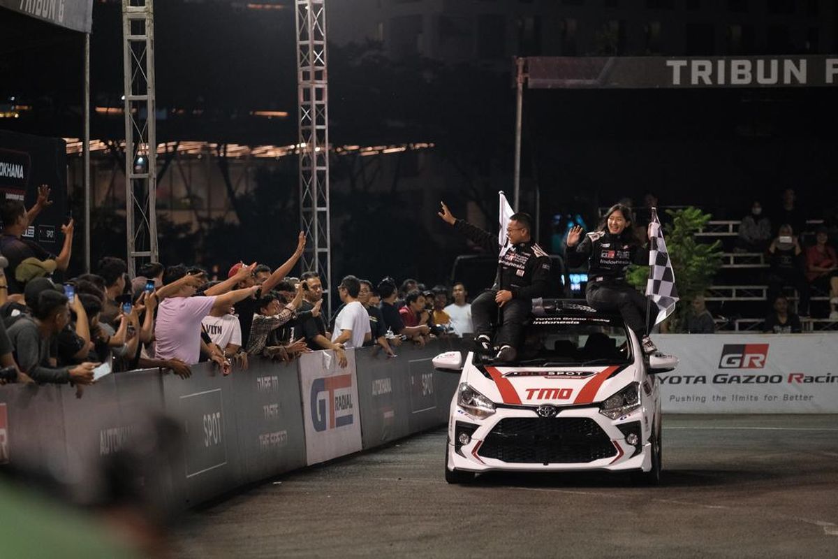 Tim Toyota Gazzo Racing Indonesia (TGRI) berhasil mengunci gelar juara nasional di MLDSPOT Autokhana Kejurnas Slalom 2022, di Tangerang, Banten Sabtu (22/10/2022).