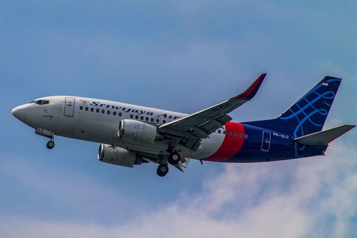 Pesawat Boeing 737-500 Sriwijaya Air PK-CLC yang difoto pada 1 Januari 2015.