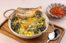 Resep Bubur Manado, Sajikan dengan Ikan Jambal Asin