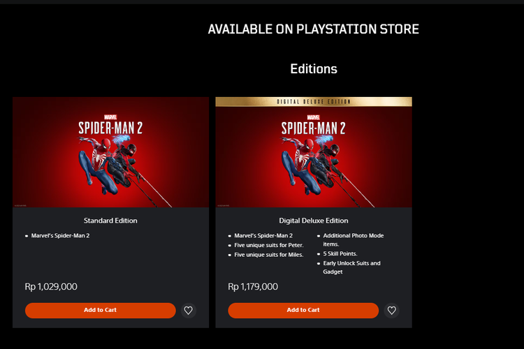 Game Marvel's Spider-Man 2 sudah bisa dibeli dan dimainkan di wilayah Indonesia.