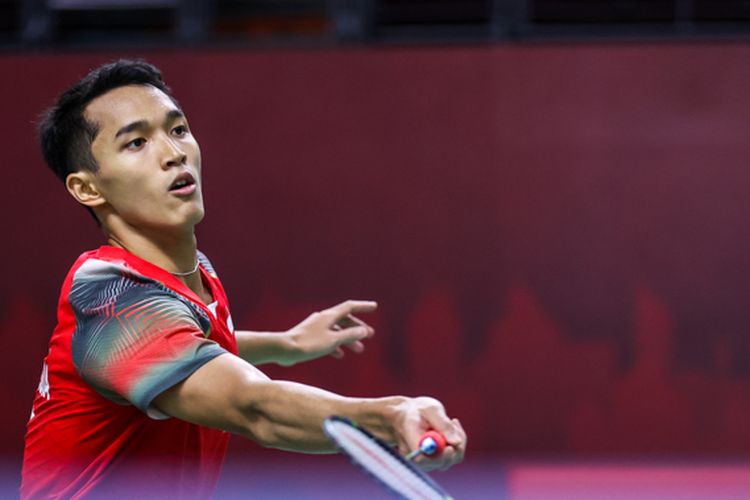 Jonatan Christie bertanding pada kompetisi Yonex Thailand Open 2021