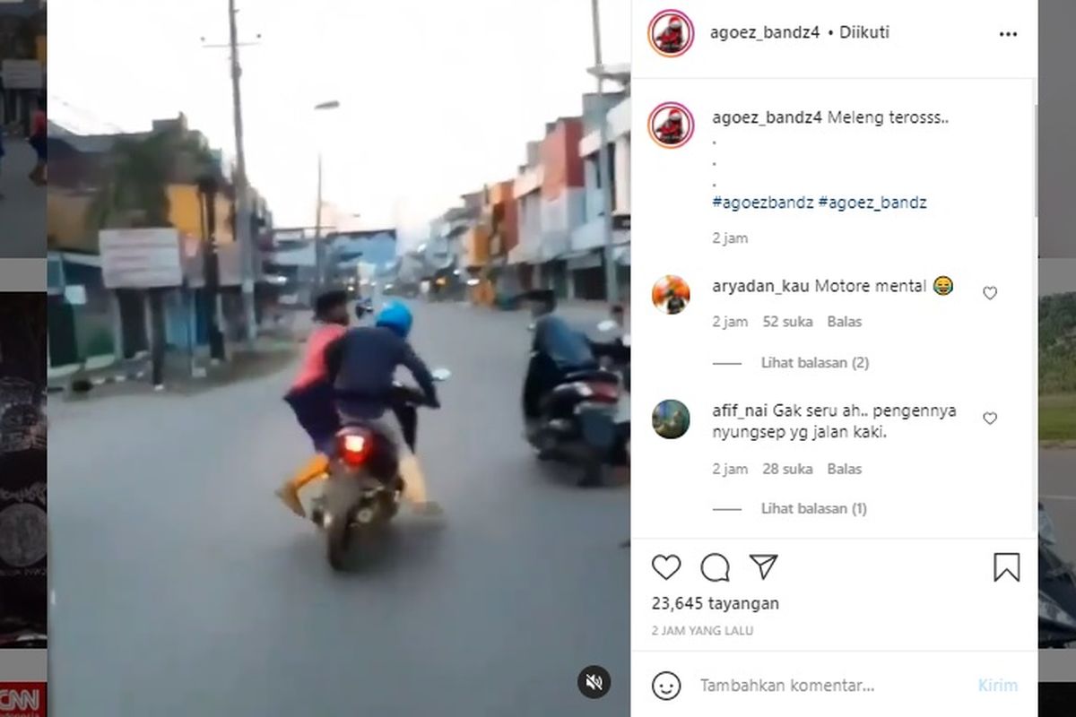 Pemotor tabrak penyeberang jalan 