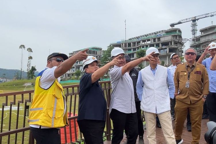 Delegasi Emaar Properties didampingi Menteri BUMN Erick Thohir dan Kepala Otorita Ibu Kota Nusantara (OIKN) Bambang Susantono, berkunjung ke IKN, Minggu (26/5/2024).