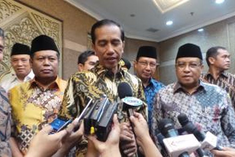 Presiden Jokowi saat bersilaturahim ke PBNU, Kramat Raya, Jakarta Pusat, Rabu (24/12/2014).