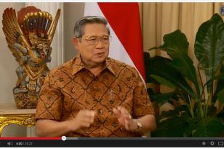 Cuplikan wawancara Presiden Susilo Bambang Yudhoyono menanggapi penetapan presiden dan wakil presiden terpilih yang diunggah di situs YouTube, Jumat (25/7/2014). 