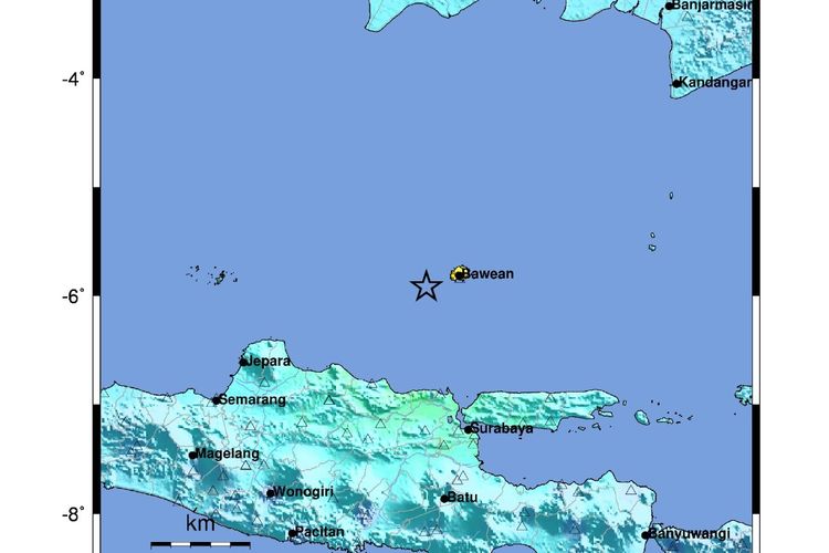Wilayah Laut Jawa diguncang gempa tektonik pada Jumat (22/3/2024) pukul 15.52.58 WIB. Hasil analisis BMKG menunjukkan gempabumi ini memiliki parameter update dengan magnitudo M6,5. Ini merupakan gempa susulan ke-20 yang terjadi Jumat siang hingga sore.