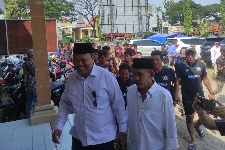 Rombongan DPC PKB Demak saat hadir di DPC Gerindra Demak untuk meminta koalisi menyongsong Pilkada Demak 2024, Rabu (19/6/2024) sore.