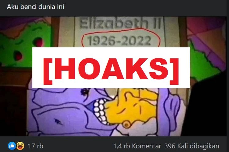 Hoaks, The Simpsons prediksi kematian Ratu Elizabeth II