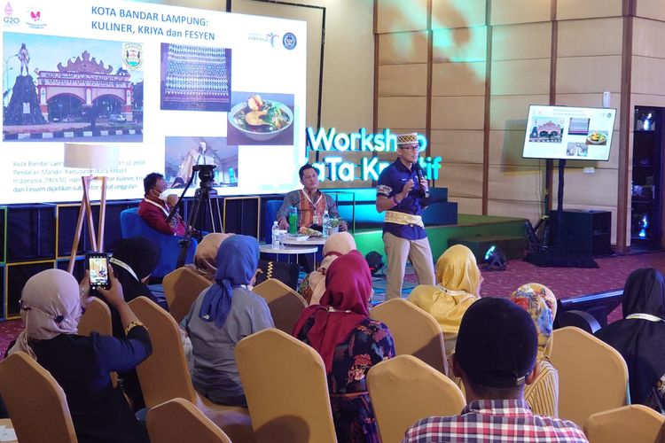 Menparekraf Sandiaga Uno saat workshop di Lampung