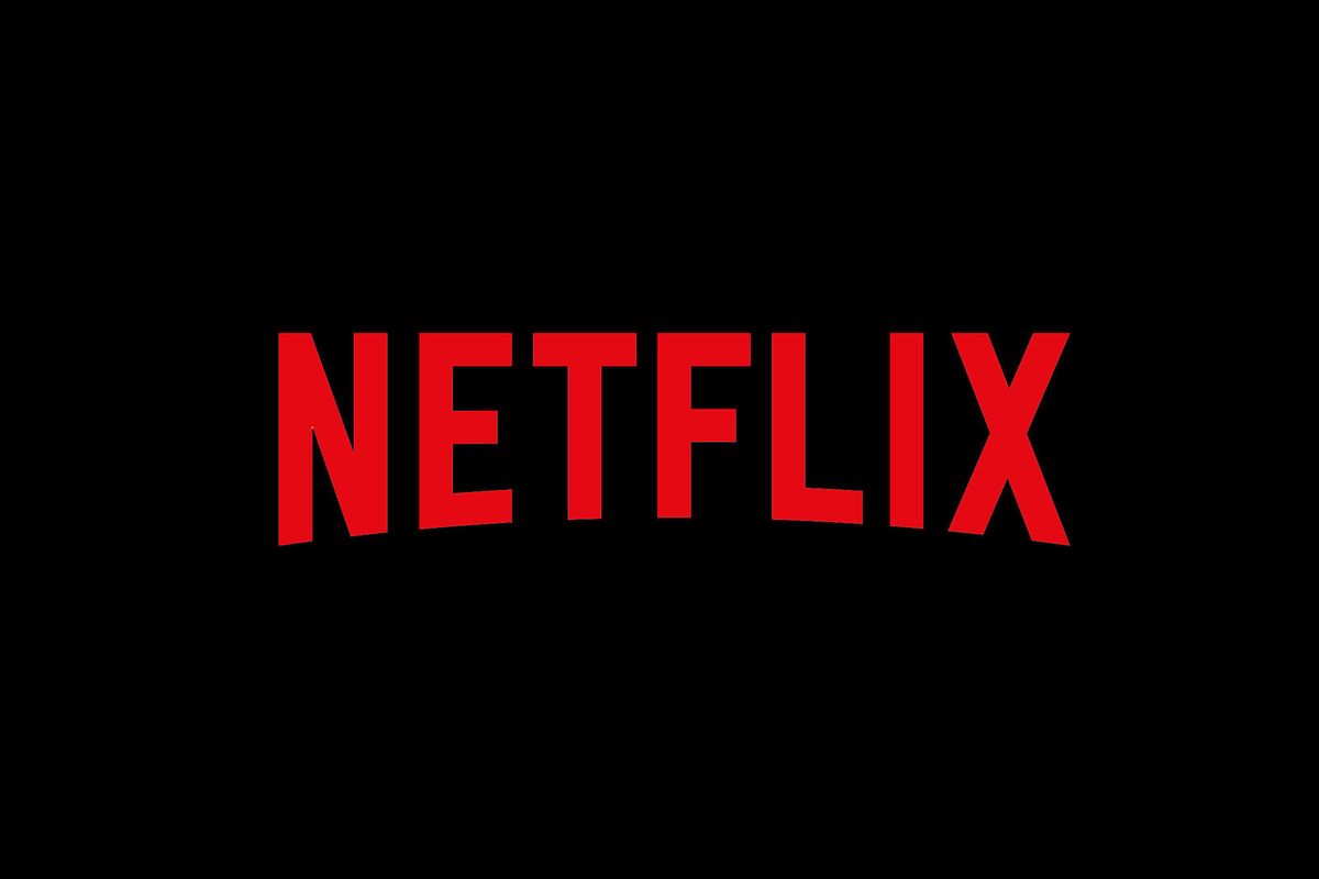 Logo dari platform streaming Netflix.