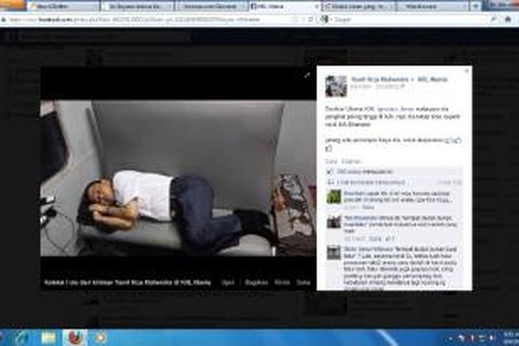 Foto Dirut PT KAI Ignasius Jonan tengah tidur di dalam gerbong KA Ekonomi beredar di media sosial