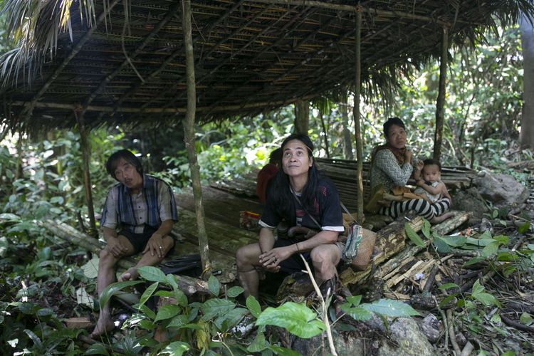 Suku Punan Batu tinggal di hunian sementara Hutan Benau, Kecamatan Tanjung Palas Timur, Kabupaten Bulungan, Kalimantan Utara, Rabu (31/5/2023). Suku Punan Batu menjadi suku terakhir di Kalimantan yang masih hidup dari berburu dan meramu serta berpindah-pindah tempat tinggal. Pemerintah Kabupaten Bulungan memberikan surat keputusan pengakuan Suku Punan Batu sebagai Masyarakat Hukum Adat.