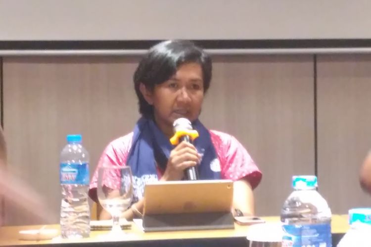  Direktur Eksekutif Nasional Walhi Nur Hidayati dalam diskusi di kawasan Gambir, Jakarta, Jumat (28/4/2017)