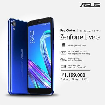 Keterangan pre-order Asus Zenfone Live L2 di laman e-commerce Blibli.