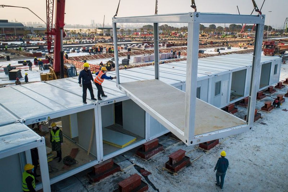 Proses konstruksi rumah sakit kedua khusus pasien corona, Leishenshan dijadwalkan selesai pada Rabu (5/2/2020).