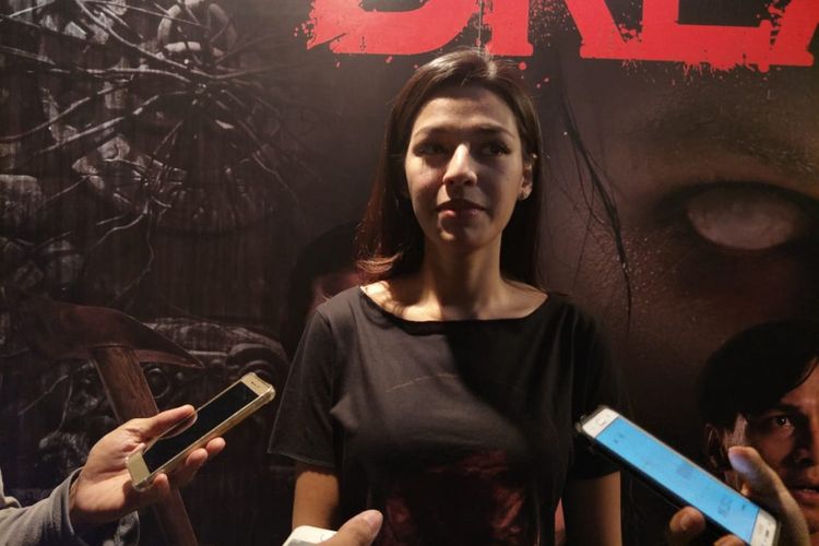 Susan Sameh dalam jumpa pers peluncuran poster dan trailer film Dreadout di CGV Grand Indonesia, Thamrin, Jakarta Pusat, Jumat (30/11/2018).