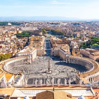 Ilustrasi pemandangan kota Vatican City. 