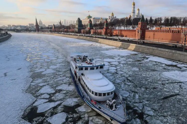 Pemandangan musim dingin di Moskwa.