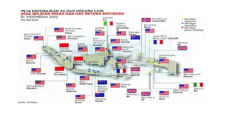 Peta persebaran hasil tambang di indonesia