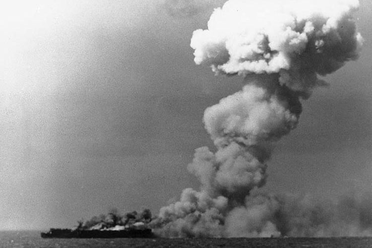 Pertempuran Teluk Leyte pada masa Perang Dunia II.
