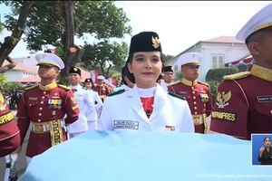 Sosok Celine Olivia, Siswi Asal Kalbar yang Dipercaya Bawa Baki Sang Merah Putih