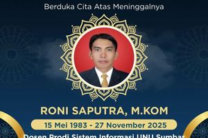 Dosen UNU Sumbar, Roni Saputra Meninggal Dunia Akibat Banjir di Padang