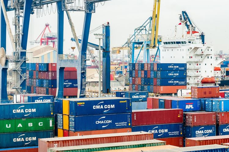 Ilustrasi logistik, industri logistik. 