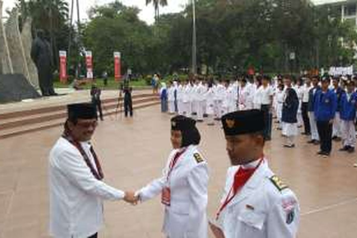 Ketua DPP PDI-P Djarot Saiful Hidayat saat membuka lomba Pasibraka di Tugu Proklamasi, Jakarta Pusat, Sabtu (13/8/2016).