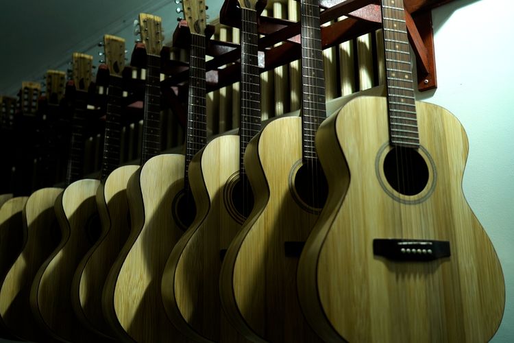 Para maestro yang terdiri dari etnomusikolog, tukang kayu, fisikawan, dan musisi berkumpul untuk membuat gitar akustik berbahan bambu. Gitar akustik bambu ini dilabeli dengan nama PSN Akustik Bambu dan sudah berjalan sejak 2015.
