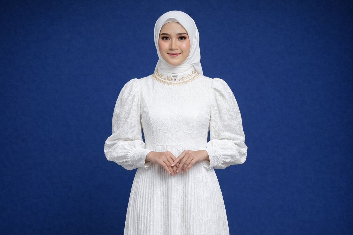  Puff Sleeve Brokat Modern